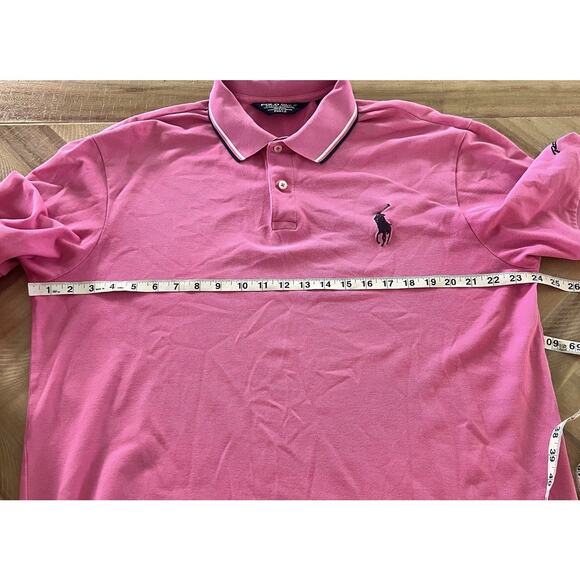 POLO‎ GOLF Ralph Lauren Pink Shirt Mens XL Pima Big Pony Vintage Rio Secco Club - Picture 7 of 8